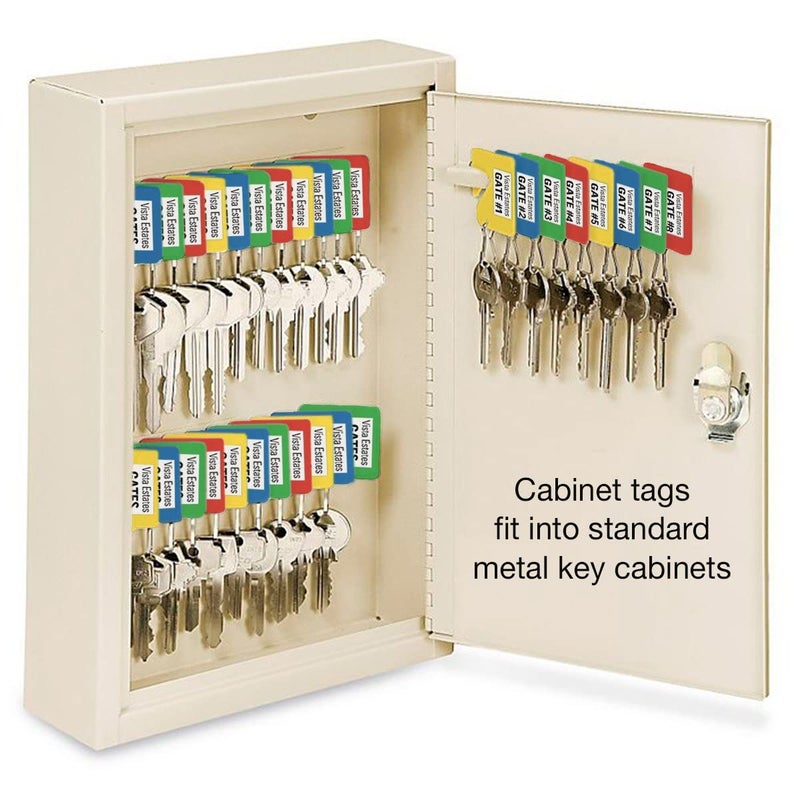 Lucky Line Square Slotted Cabinet Key Tag with Hook in Assorted Colors, 100 Blank Tags (26600) - Image 4
